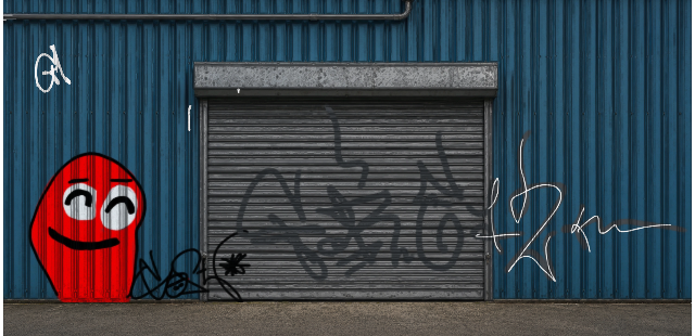 Digital graffiti by GHOST on Blue Garage