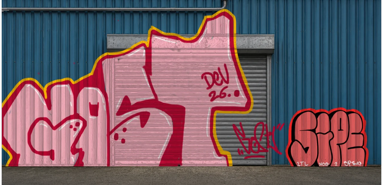 Digital graffiti by SIPE2 on Blue Garage