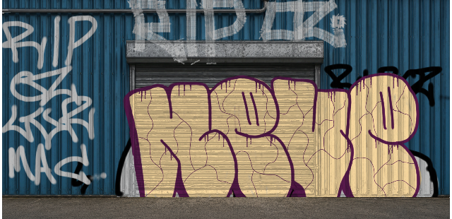 Digital graffiti by NEVE on Blue Garage