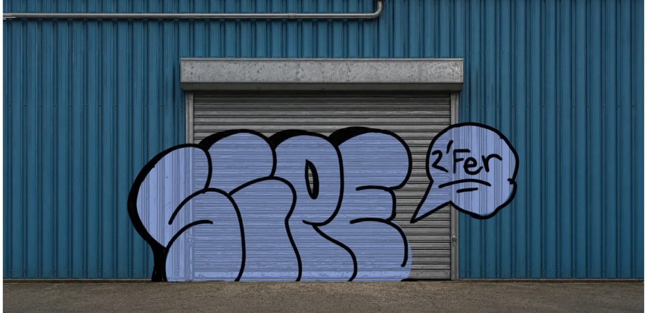 Digital graffiti by SIPE2 on Blue Garage