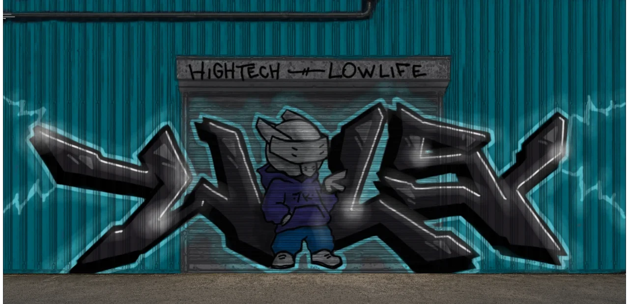 Digital graffiti by Wils1 on Blue Garage