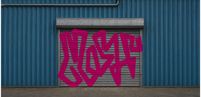 Digital graffiti by MOSH on Blue Garage