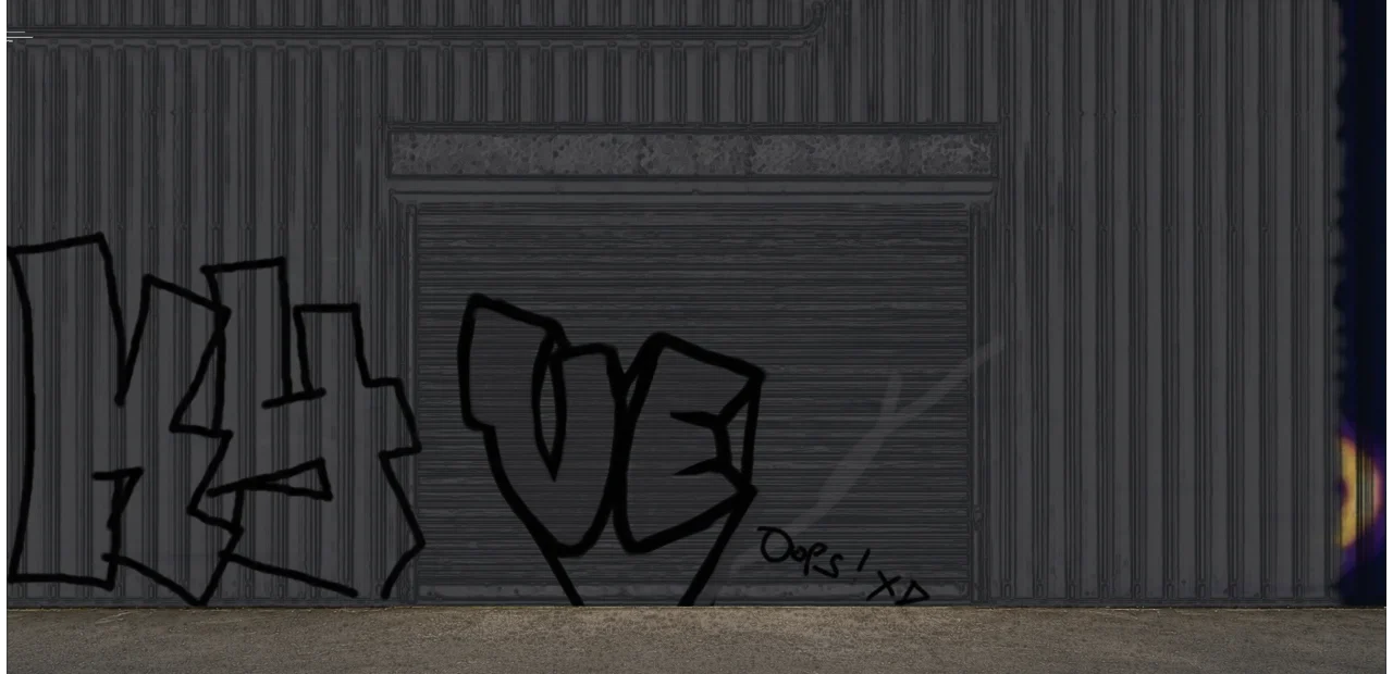 Digital graffiti by Verfer on Blue Garage