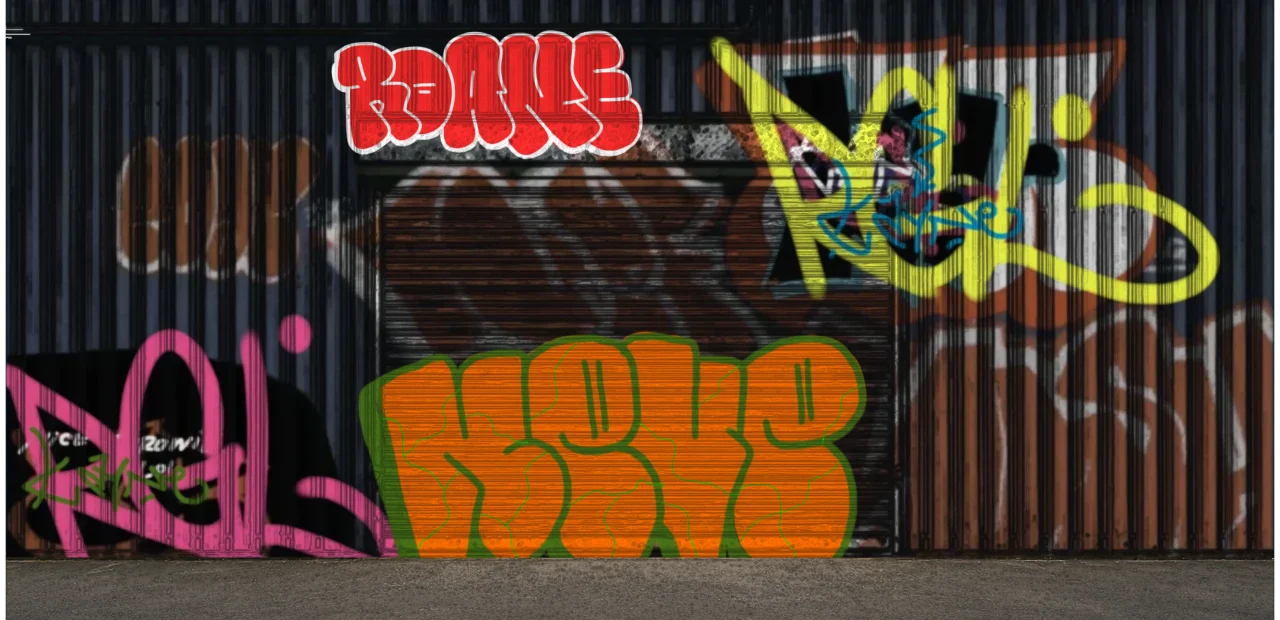 Digital graffiti by Roane on Blue Garage