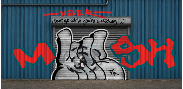 Digital graffiti by MOSH on Blue Garage