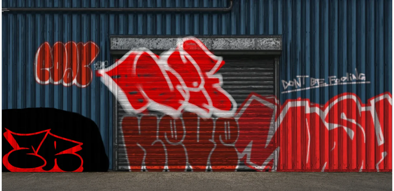 Digital graffiti by RGL on Blue Garage