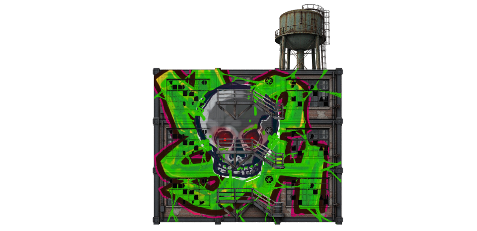 Digital graffiti by MOSH on Halloween Tower