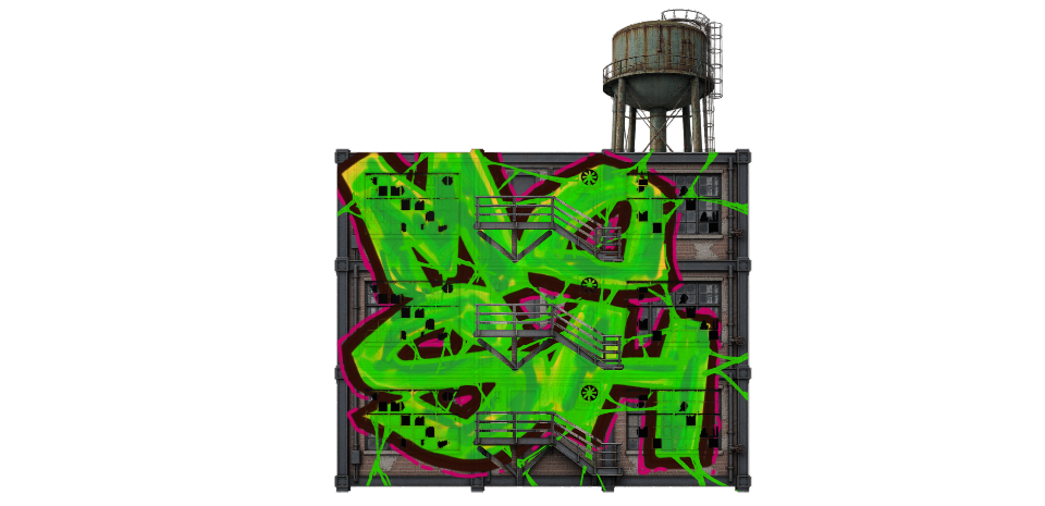 Digital graffiti by MOSH on Halloween Tower