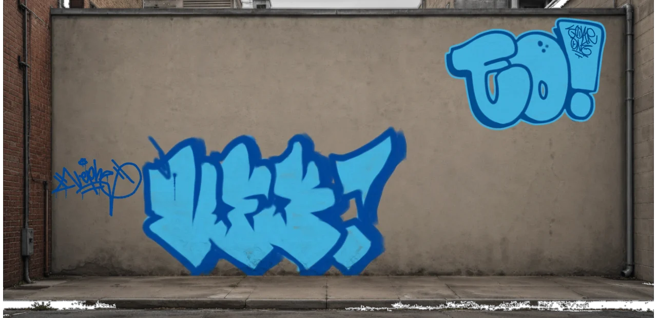 Digital graffiti by EOAR1 on Wall 3
