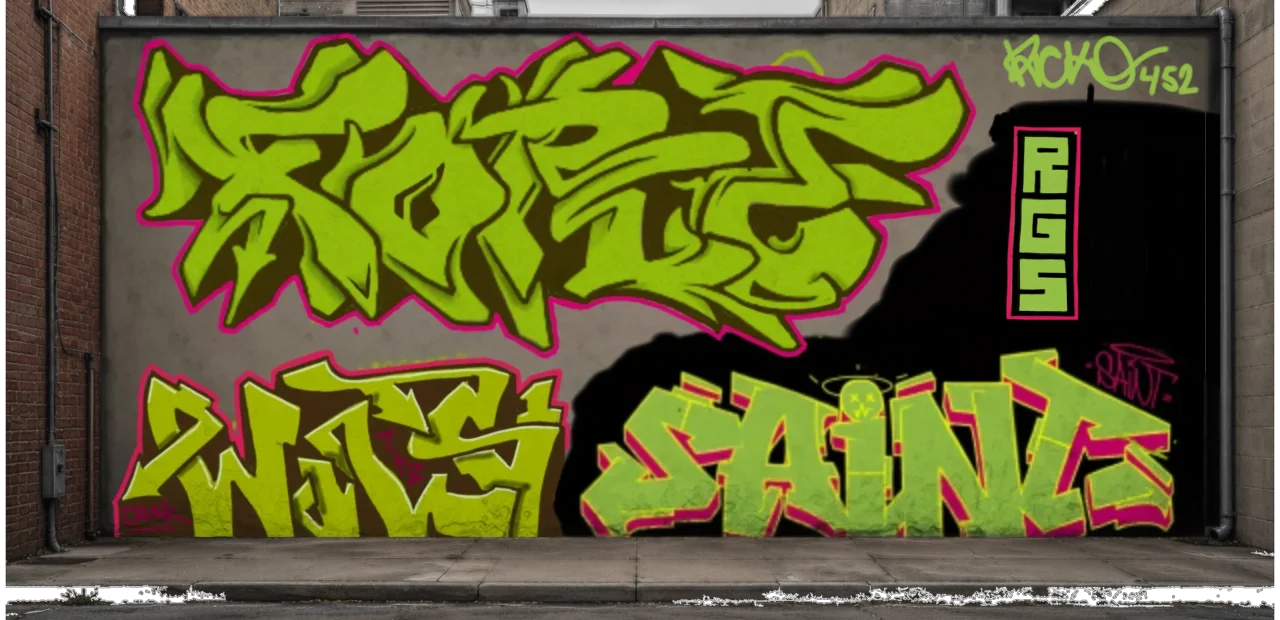 Digital graffiti by RGL on Wall 3