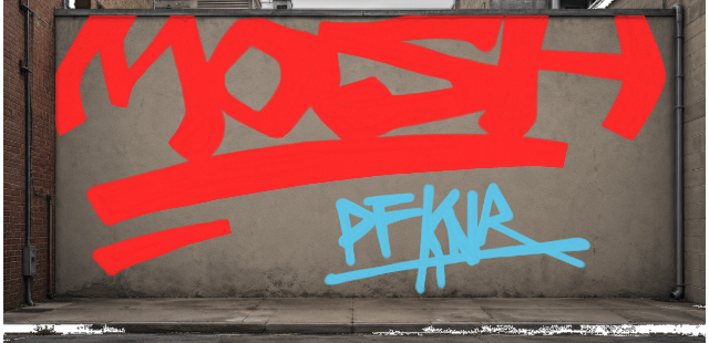 Digital graffiti by MOSH on Wall 3