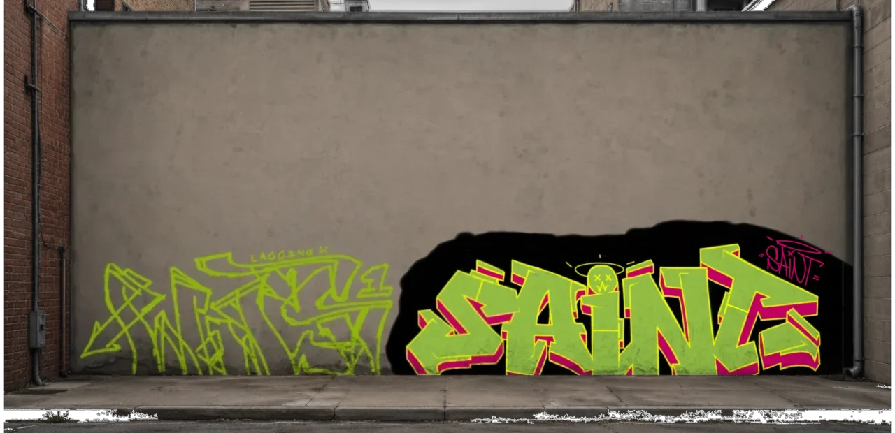 Digital graffiti by RGL on Wall 3