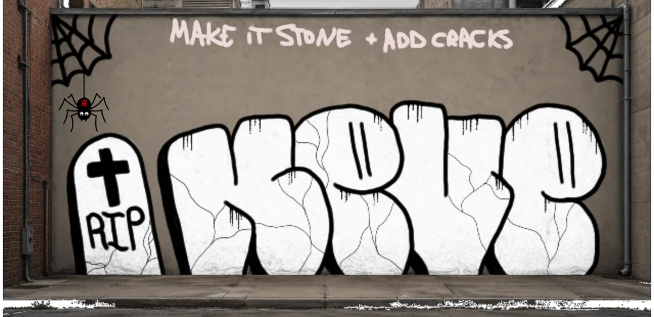Digital graffiti by RGL on Wall 3