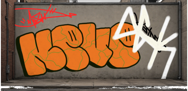Digital graffiti by MOSH on Wall 3