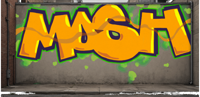 Digital graffiti by MOSH on Wall 3