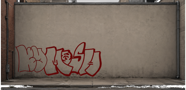 Digital graffiti by MOSH on Wall 3