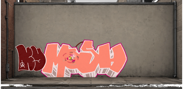 Digital graffiti by MOSH on Wall 3