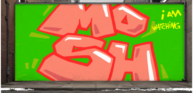 Digital graffiti by MOSH on Wall 3