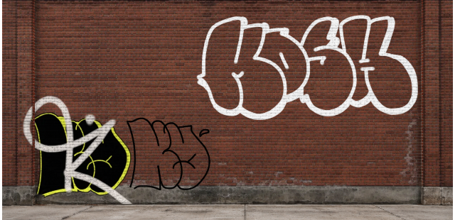 Digital graffiti by MOSH on Wall 4