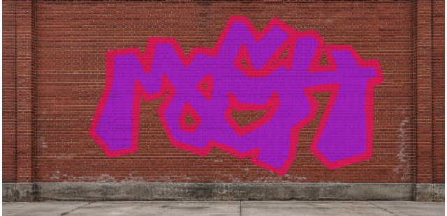 Digital graffiti by MOSH on Wall 4