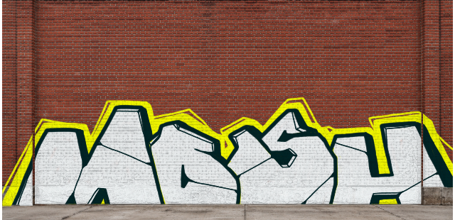 Digital graffiti by MOSH on Wall 4