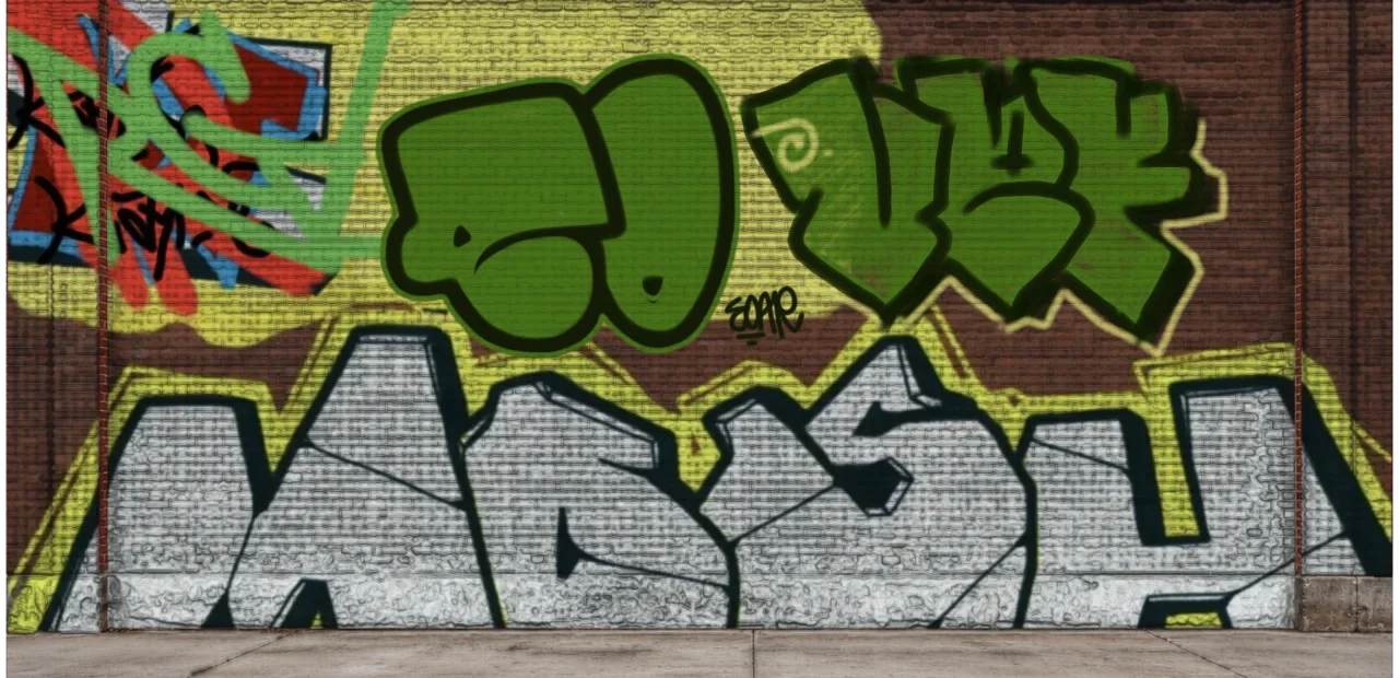 Digital graffiti by EOAR1 on Wall 4