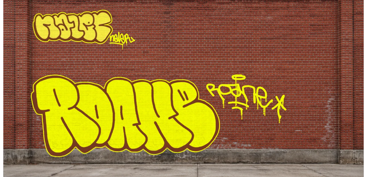 Digital graffiti by Roane on Wall 4