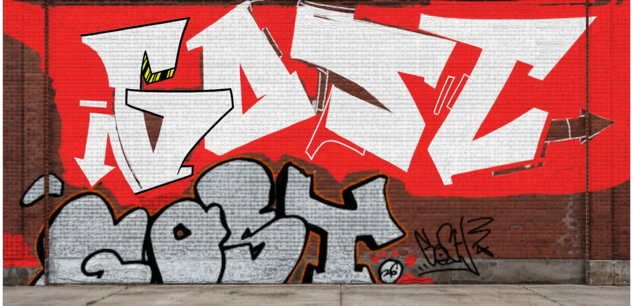 Digital graffiti by RGL on Wall 4