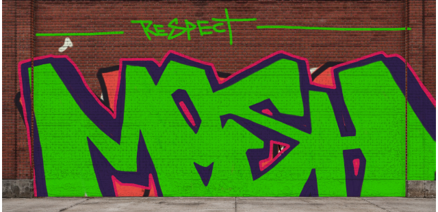 Digital graffiti by MOSH on Wall 4
