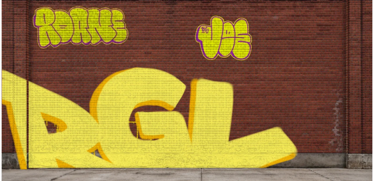 Digital graffiti by RGL on Wall 4