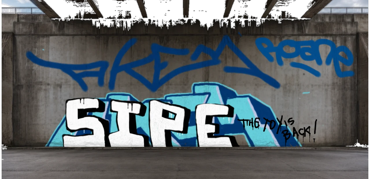 Digital graffiti by SIPE2 on High Wall