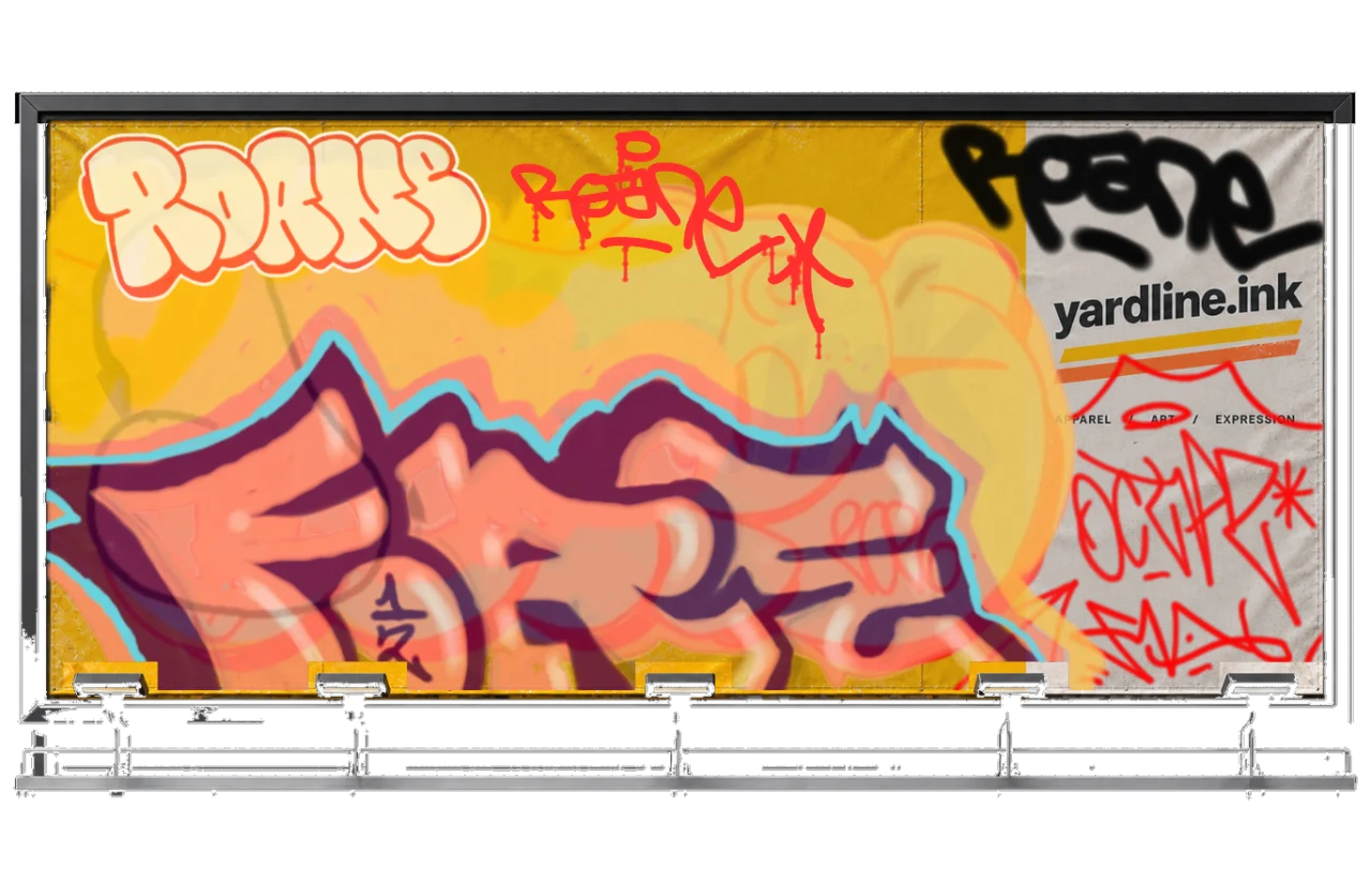 Digital graffiti by Roane on Yardline Billboard