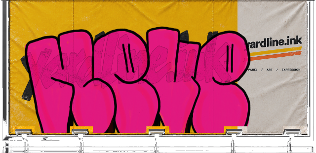 Digital graffiti by NEVE on Yardline Billboard