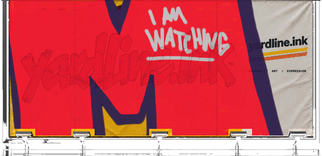 Digital graffiti by MOSH on Yardline Billboard