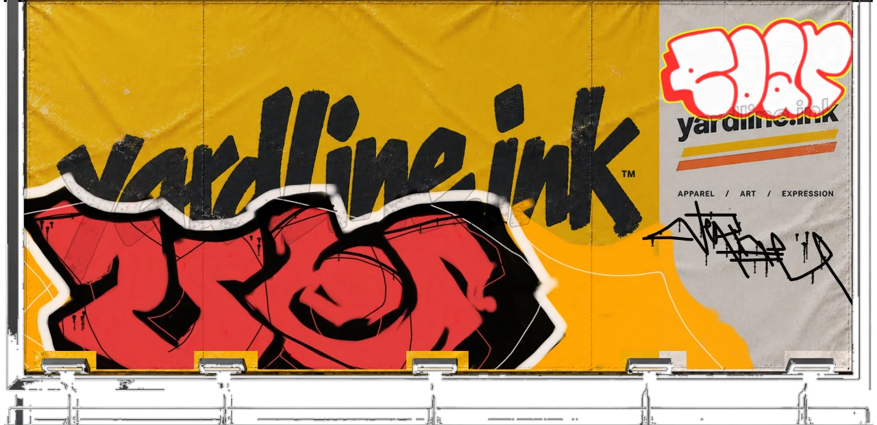 Digital graffiti by EOAR1 on Yardline Billboard