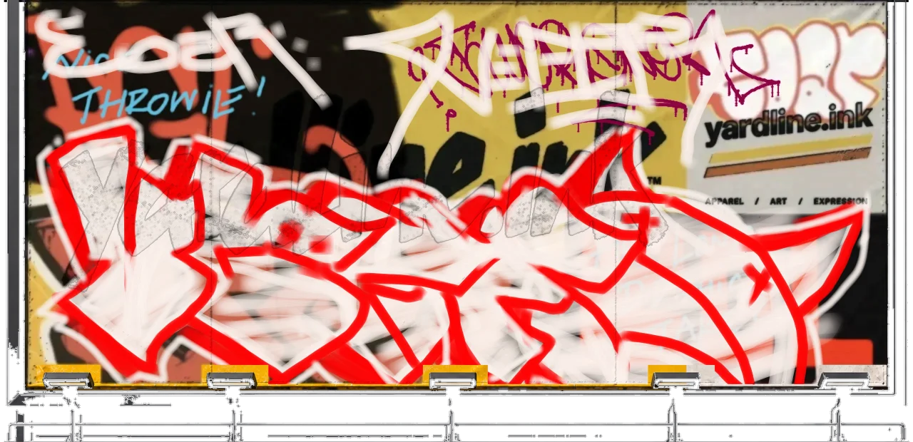 Digital graffiti by Verfer on Yardline Billboard