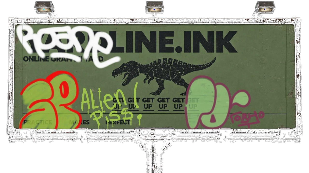 Digital graffiti by SIPE2 on Yardline Billboard V2