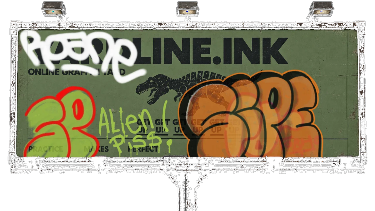 Digital graffiti by SIPE2 on Yardline Billboard V2