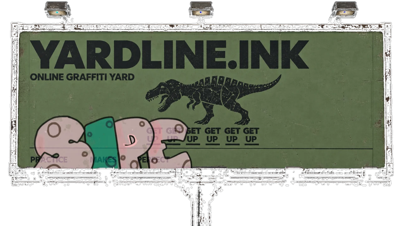 Digital graffiti by SIPE2 on Yardline Billboard V2