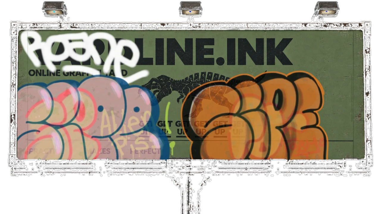 Digital graffiti by SIPE2 on Yardline Billboard V2