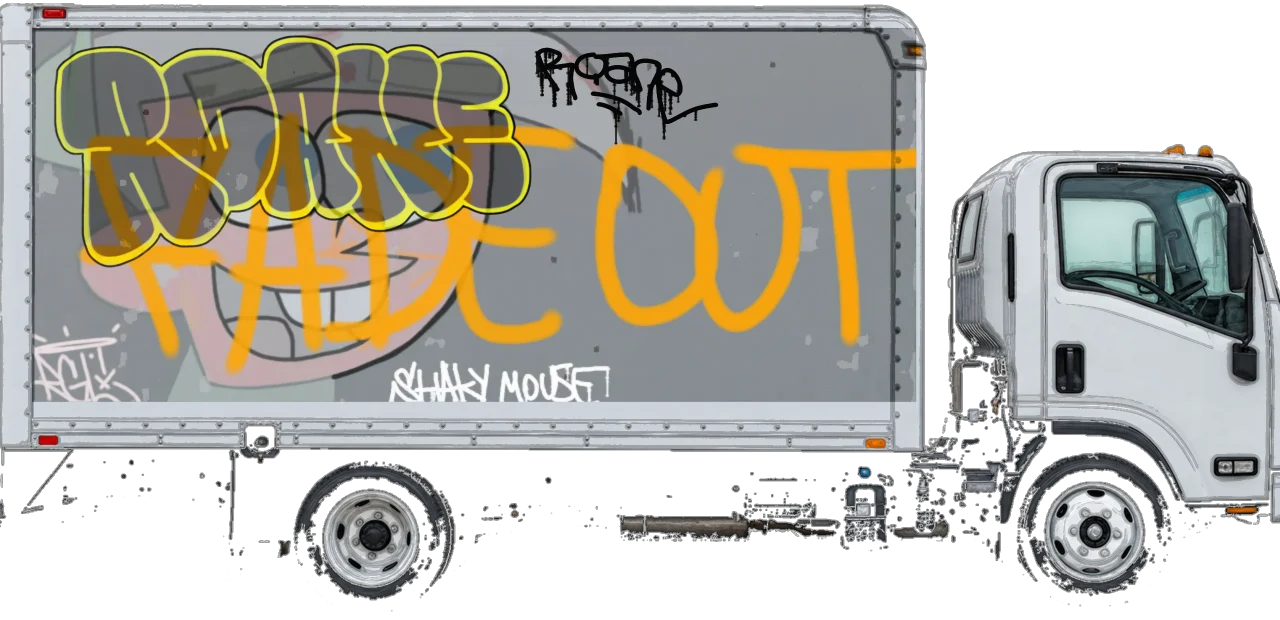 Digital graffiti by Roane on White Box Truck