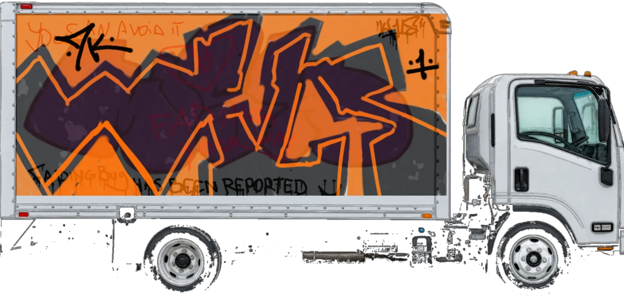 Digital graffiti by Wils1 on White Box Truck
